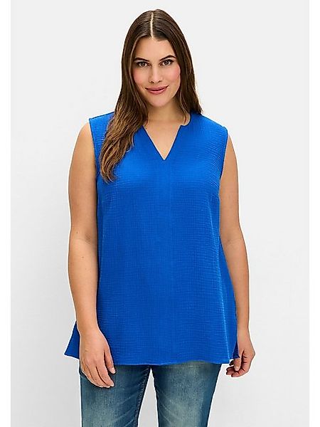 Sheego Tanktop Große Größen aus Musselin, mit V-Schlitz günstig online kaufen
