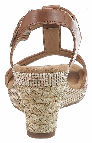 Gabor MILANO Keilsandalette, Sommerschuh, Sandale, Keilabsatz, mit Bastbezu günstig online kaufen