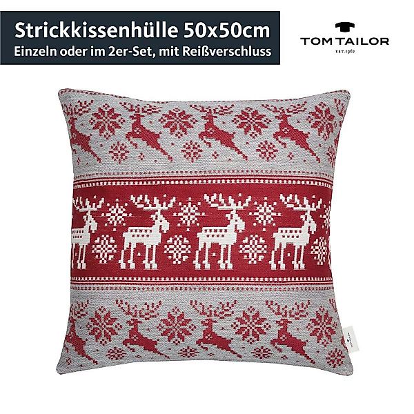 Kissenhuelle Nordic Deer • weihnachtlich mit Rentieren • ohne Fuellung - Ro günstig online kaufen