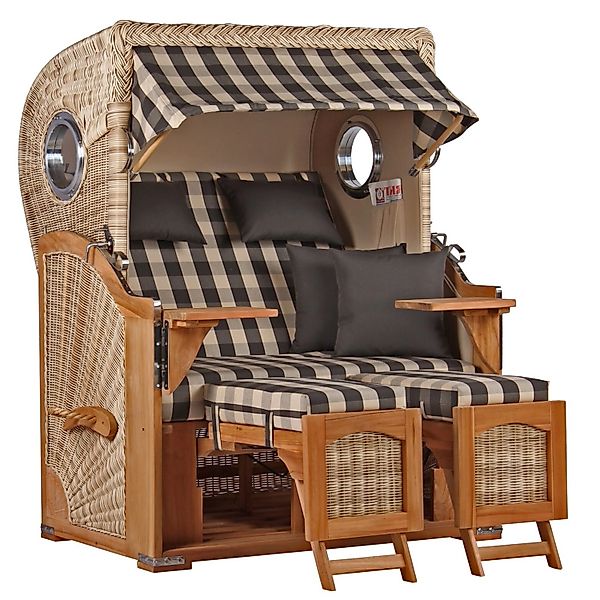 GarWoh Strandkorb Rantum Teak PE shell Dessin 505 günstig online kaufen