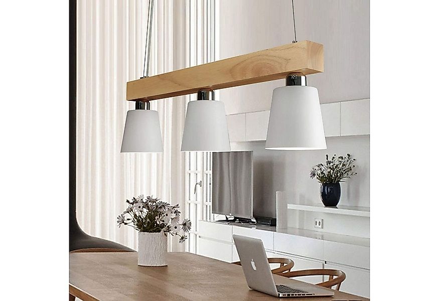 ZMH Pendelleuchte Esstisch Holz 3/ 5Flammig Warmweiß Höhenverstellbar, LED günstig online kaufen