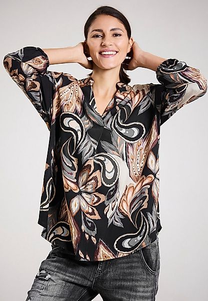 Andijamo-Fashion Schlupfbluse MIDNIGHT Ausdrucksvoller Paisley Blumendruck, günstig online kaufen