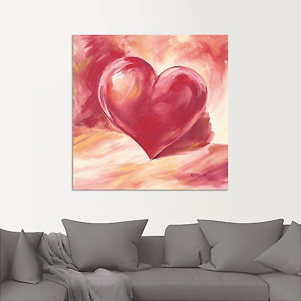 Artland Wandbild »Rosa/rotes Herz«, Herzen, (1 St.), als Alubild, Outdoorbi günstig online kaufen