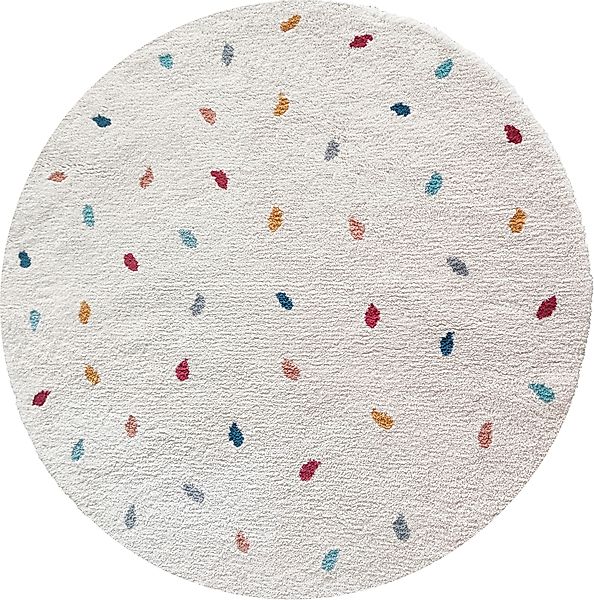 my home Kinderteppich Odan, Hochflor-Teppich, rund, Höhe: 20 mm, bunte Punk günstig online kaufen