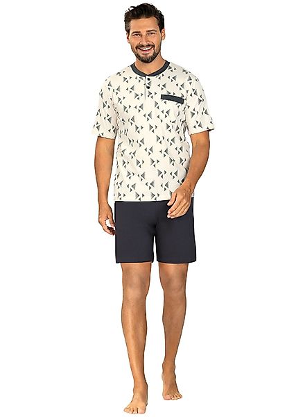 Comte Pyjama Herren-Shorty Single-Jersey gemustert günstig online kaufen