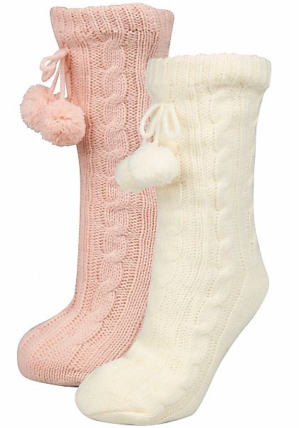 Capelli New York Kuschelsocken, mit Zopfmuster und Bommeln günstig online kaufen