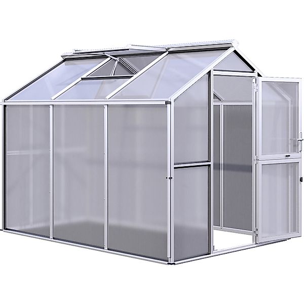 KGT Gewächshaus Galant III Aluminiumfarben 6,65 m² günstig online kaufen