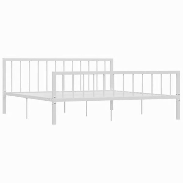 vidaXL Bettgestell Bettgestell Weiß Metall 180200 cm Bett Bettrahmen Bettge günstig online kaufen