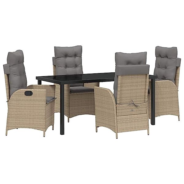 vidaXL Garten Essgruppe 5-Tlg Beige Poly Rattan 3380515 günstig online kaufen