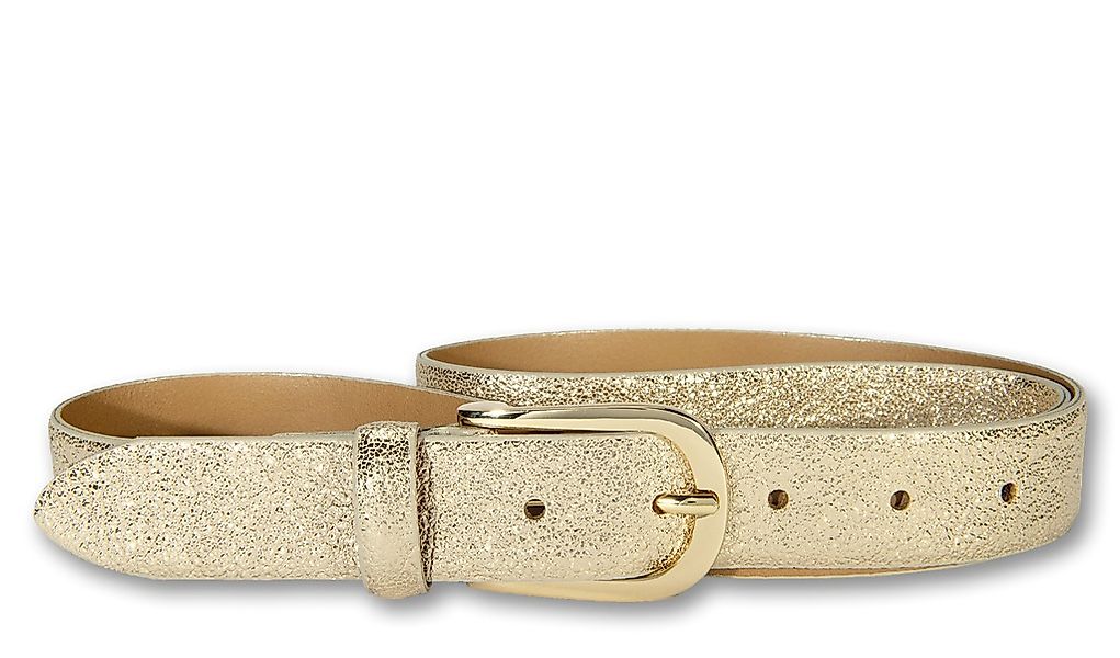 Silbergift Ledergürtel Mit Metallic-Effekt, Schließe silberfarben günstig online kaufen