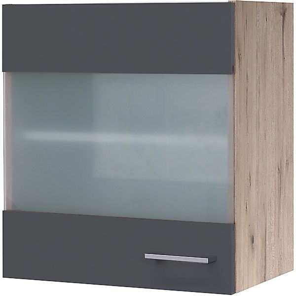 Flex-Well Exclusiv Küchen-Glas-Oberschrank Morena 50cm Basaltgrau-San Remo günstig online kaufen