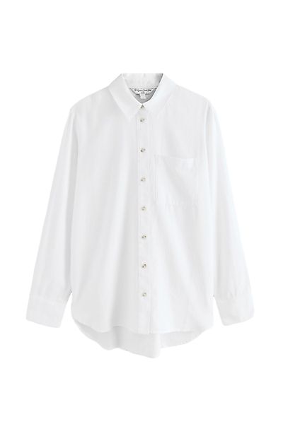 Next Langarmhemd Relaxed Langarm-Hemd 100 % Baumwolle günstig online kaufen