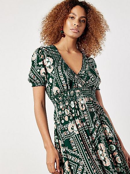 Apricot Maxikleid Scarf Print Smocked Dress, mit Smokband günstig online kaufen