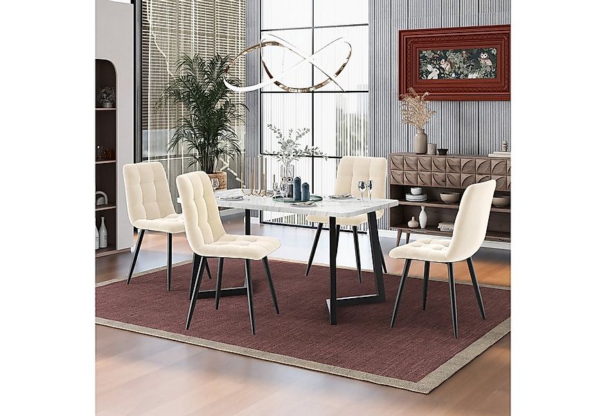 Flieks Essgruppe, (5-tlg), Esstisch mit 4 Stühlen Set Küchetisch Esszimmers günstig online kaufen