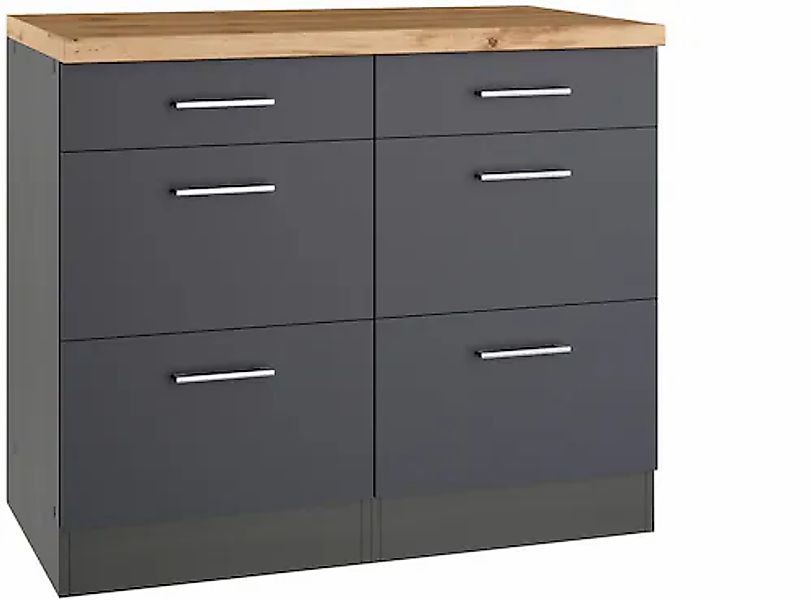 KOCHSTATION Unterschrank »KS-Milan« Auszugschrank 100 cm, matte oder hochgl günstig online kaufen