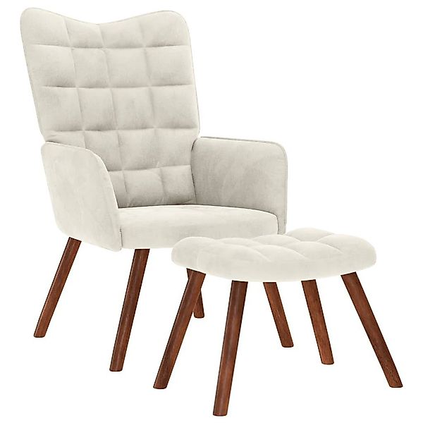 vidaXL Sessel Relaxsessel mit Hocker Creme günstig online kaufen