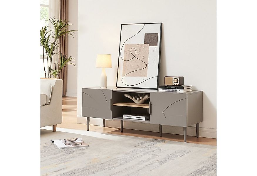 en.casa TV-Schrank »Starvili« mit 2 Türen 120 x 40 x 45 cm Grau günstig online kaufen