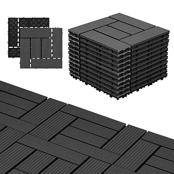 Clanmacy Holzfliesen Terrassenplatte Balkonfliesen mit Drainage günstig online kaufen