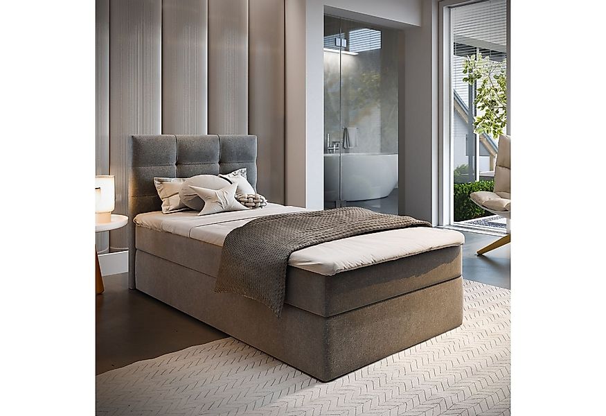 Masseno Boxbett GLOS 100x200 cm mit Bonell Matratze und Topper günstig online kaufen