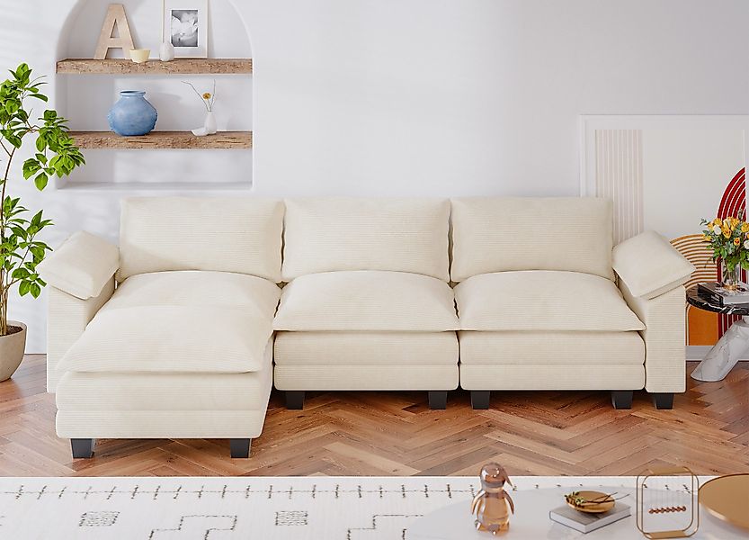 HOMALL Ecksofa U-förmiges Sofa, abnehmbar, 292cm*138cm*86cm, günstig online kaufen