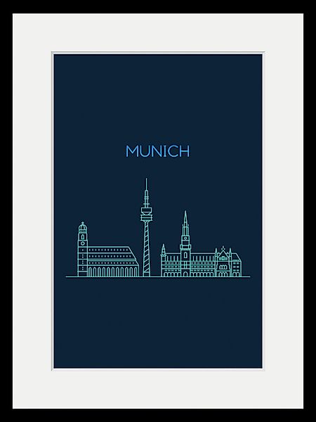 queence Bild "Munich Sightseeing", Städte-Stadt-Deutschland-München-Schrift günstig online kaufen