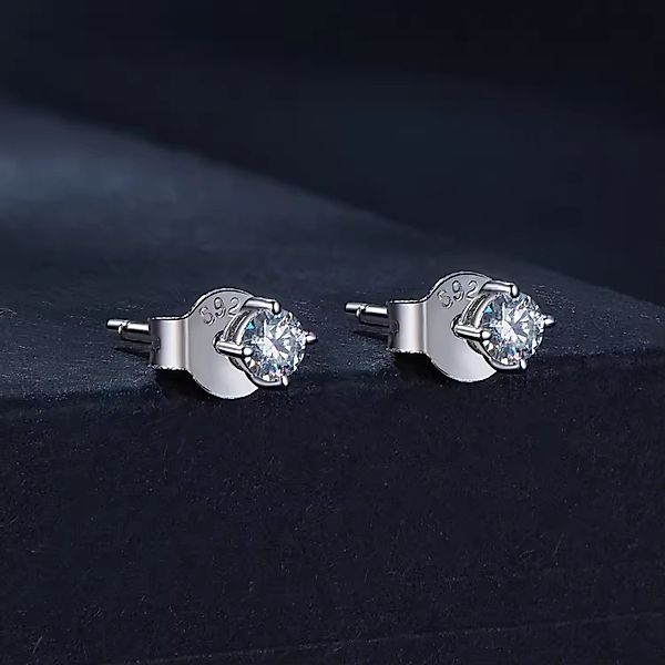 Runde Perlé Paar Ohrstecker Moissanite Ohrstecker günstig online kaufen