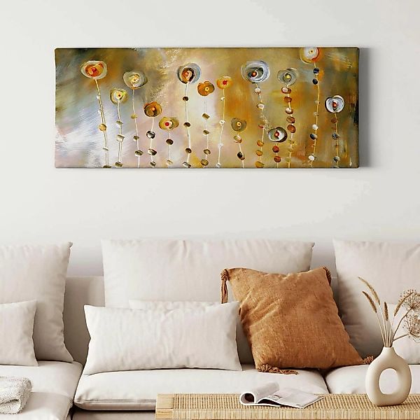 Bricoflor Bild Mit Blumen Abstrakt Gemalt Gemälde Leinwand Bild Als Kunstdr günstig online kaufen