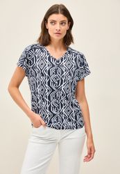 Cecil V-Shirt bestehend aus einem Materialmix günstig online kaufen