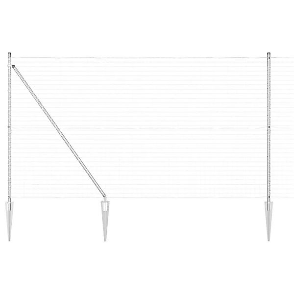 vidaXL Zaun mit Pfosten Silber 1,6 x 10 m Stahl 3350723 günstig online kaufen