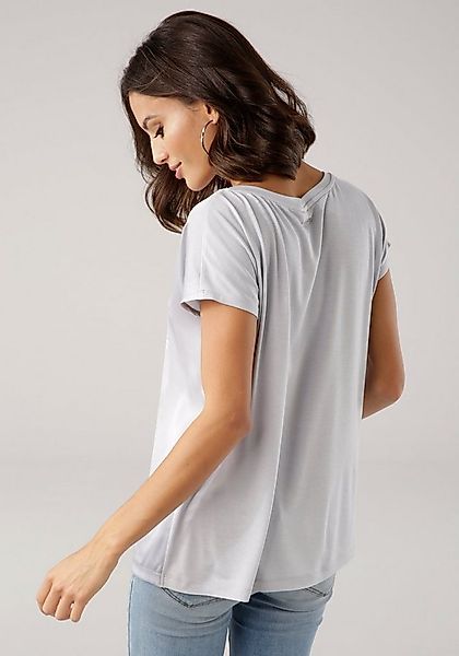Laura Scott Shirtbluse aus Satin mit dezentem Aufdruck günstig online kaufen