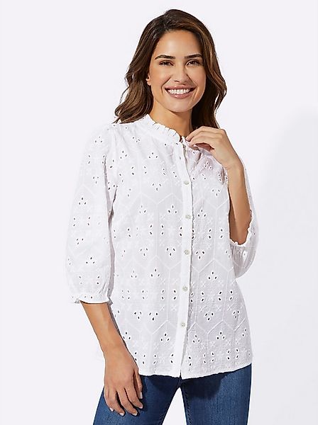 Sieh an! Klassische Bluse Baumwoll-Bluse 3/4-Arm günstig online kaufen