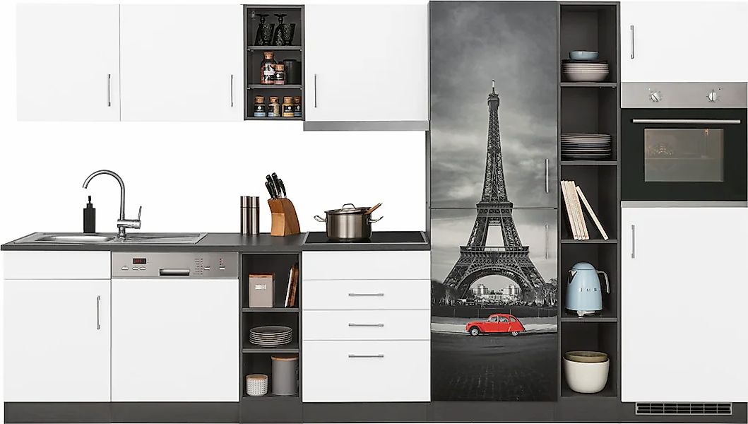 HELD MÖBEL Küchenzeile "Paris", mit E-Geräten, Breite 350 cm, wahlweise mit günstig online kaufen