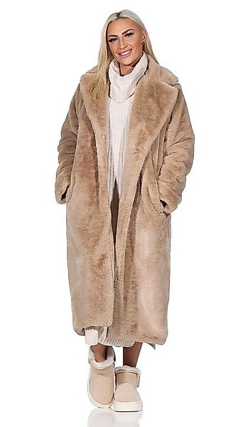 Aurela Damenmode Fellimitatmantel Damen Fellimitatmantel softer Plüsch Mant günstig online kaufen