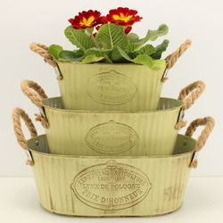Online-Fuchs Blumentopf 3 Blumentöpfe aus Metall günstig online kaufen