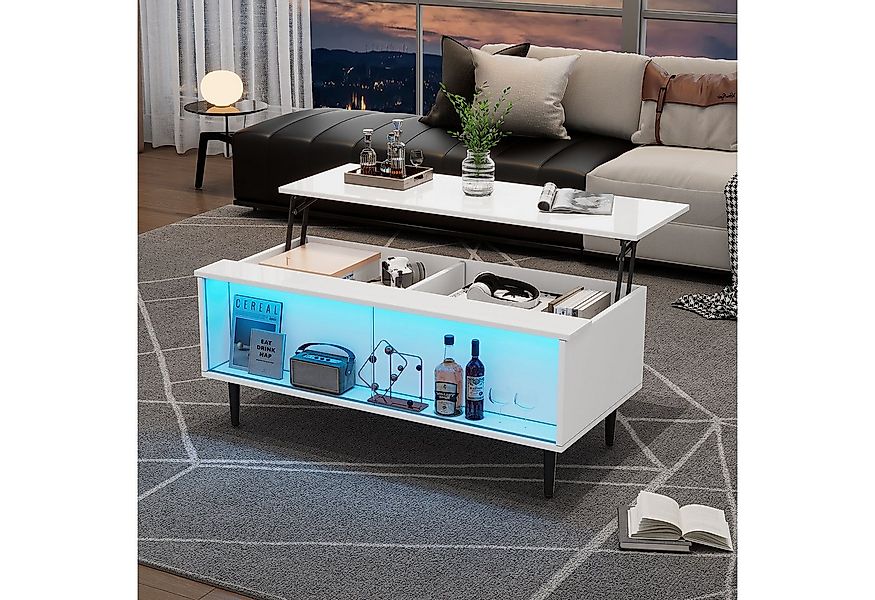 REDOM Couchtisch 105 x 50 x 43 cm, höhenverstellbar bis 58 cm (Satztisch, W günstig online kaufen