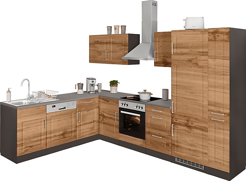 KOCHSTATION Winkelküche »KS-Stockholm«, Stellbreite 220/310 cm, mit hochwer günstig online kaufen