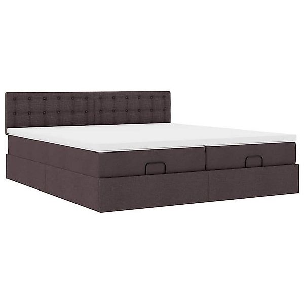 vidaXL Bett Ottoman-Bett mit Matratzen Dunkelbraun 160x200 cm Stoff günstig online kaufen