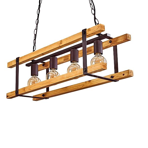 hofstein Pendelleuchte »Crede« Hängelampe aus Metall/Holz günstig online kaufen
