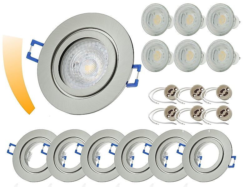 Sweet LED LED Einbaustrahler 6er Set GU10 7 W dimmbar IP44 für Bad & Küche günstig online kaufen