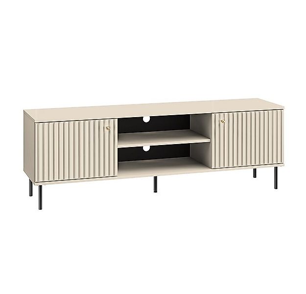 Lomadox Lowboard SALOU-131, mit Türen inkl. Softclose in kaschmir matt, B/H günstig online kaufen