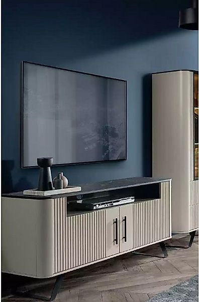 JVmoebel TV-Schrank Beige TV-Schrank Fernsehständer Holz tv Lowboard Wohnzi günstig online kaufen