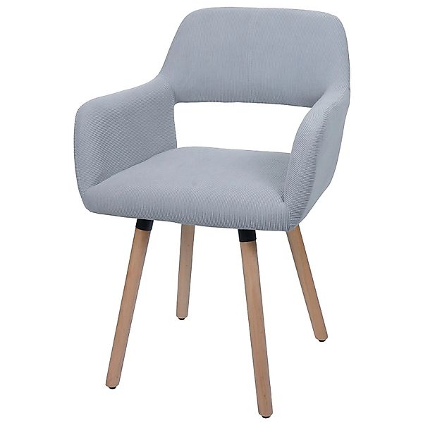 MCW Esszimmerstuhl A50 II Hellgrau Stoff/Textil Cord 400g/m² günstig online kaufen