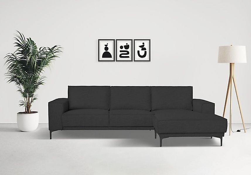 Places of Style Ecksofa »Polsterecke Oland, Struktur, Flachgewebe, Luxus-Mi günstig online kaufen