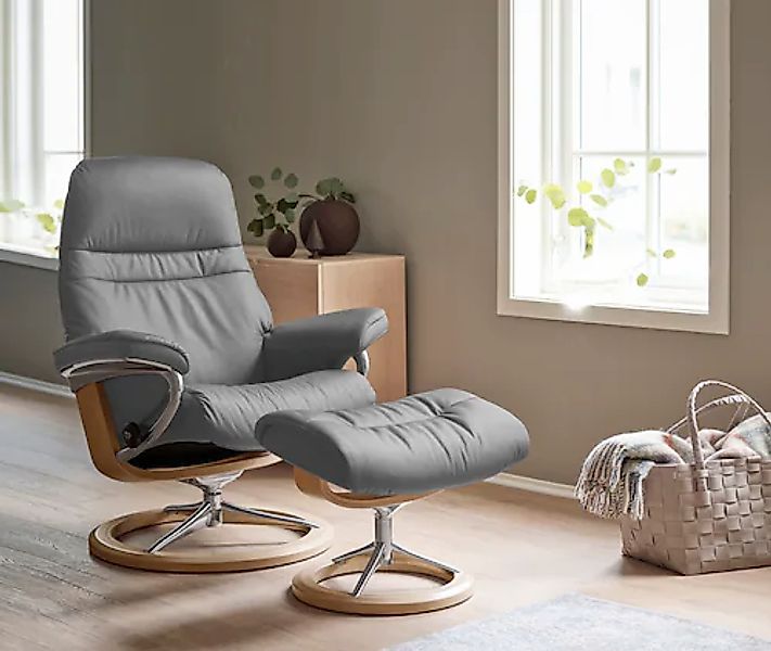 Stressless® Relaxsessel »Sunrise« Relaxsessel mit Hocker, mit Signature Bas günstig online kaufen