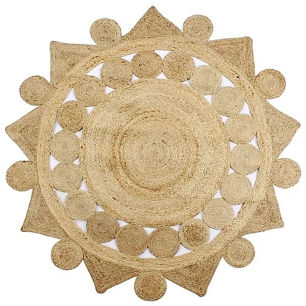 vidaXL Teppich Handgefertigt Jute Geflochten 90 cm 133713 günstig online kaufen