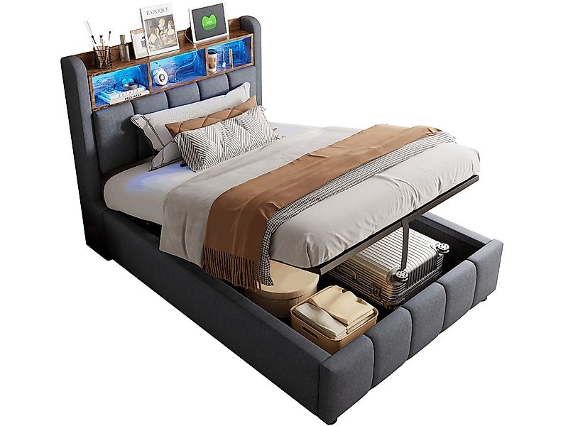 SeedWave Polsterbett LED Hydraulisches Bett Leinenbezug günstig online kaufen