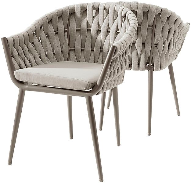 Destiny Gartensessel MOLINO (Set, 2-St), Aluminium, Rope, stapelbar günstig online kaufen