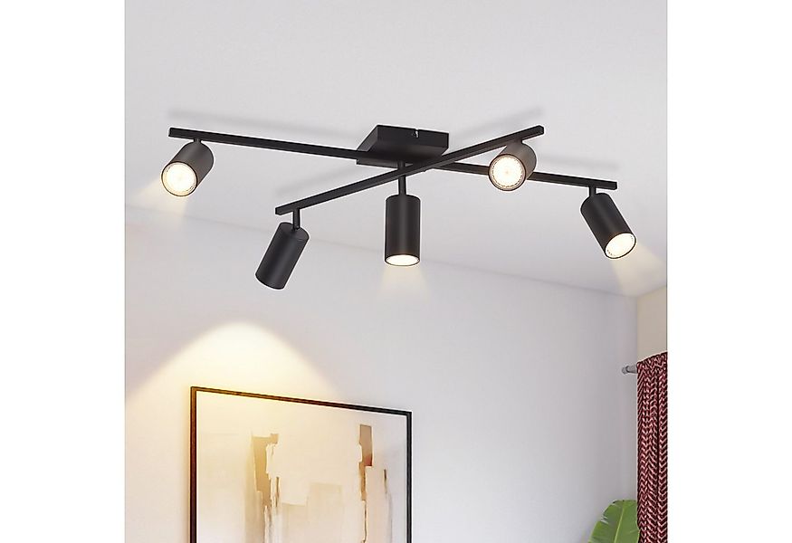 ZMH Deckenstrahler 5 Flammig Schwarz/Weiß GU10 Spots Deckenlampe für Schlaf günstig online kaufen