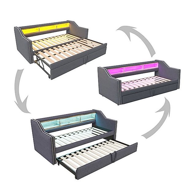 STILVORA Schlafsofa 90/180x190 Ausziehbares Daybett Tagesbett mit LED-Licht günstig online kaufen