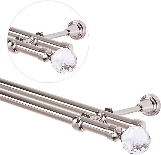 MDEKOR Gardinenstange, 2-läufig, kürzbar, Wandmontage, Gardinenstange Vorha günstig online kaufen